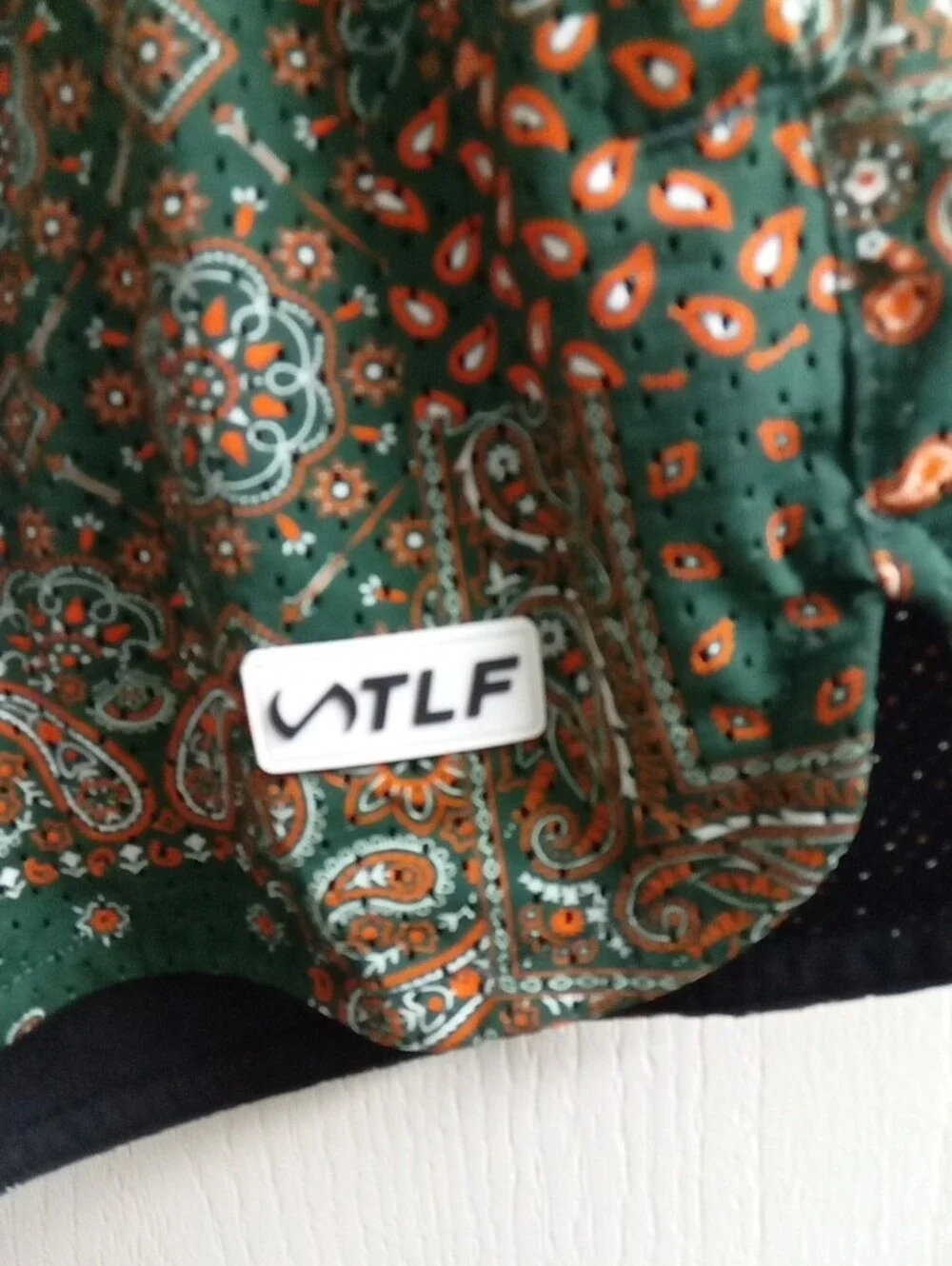 Green Paisley Athletic Drawstring Shorts
